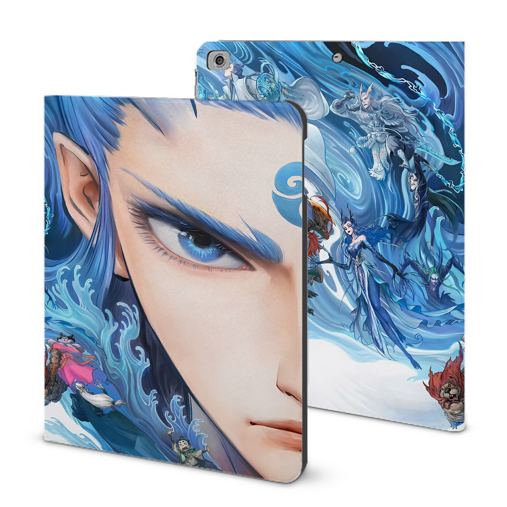 （画像用） Ne Zha 2 ナタ 魔童の大暴れ IPad ケース ブック型 PUレザー TPU 耐衝撃 軽量 薄型 ペン収納なし 全面保護 IPad 各モデル対応